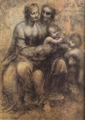 LEONARDO da Vinci Virgin and Child with St Anne and St John the Baptist (mk08) Spain oil painting art
